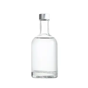 Wholesale Empty 375ml 500ml 750ml vodka clear glass bottle for whiskey liquor wine