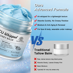 Baume <span class=keywords><strong>Visage</strong></span> au Suif de Bœuf Nourri à l'Herbe Marque Blanche, Crème Hydratante <span class=keywords><strong>Anti</strong></span>-Âge Stimulante du Collagène et Peptides de Cuivre GHK-Cu pour les Soins de la Peau - Product Image 4