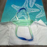 Sac à bandoulière serviette de plage anti-sable d'été, portable, imprimé, séchage rapide, en coton microfibre personnalisé
