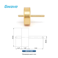 Perle en verre hermétique avec diamètre de 0.51mm et longueur de broche de 3.12mm pour connecteur et application RF