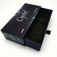 Boîte cadeau élégante à tiroir coulissant rigide noir avec impression personnalisée pour l'emballage de petits articles
