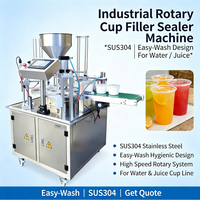 Machine de remplissage et de scellage rotative industrielle en acier inoxydable, conception facile à nettoyer pour les lignes d'emballage de gobelets d'eau et de jus