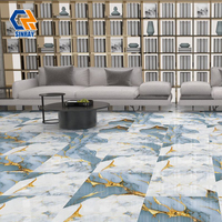 Carreaux de sol intérieurs imitation pierre en porcelaine – Modernes, antibactériens, brillants, avec bordures antidérapantes, résistants aux acides et à l'usure pour toutes pièces