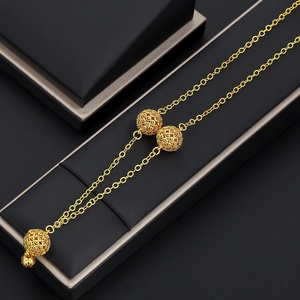 Juego de Joyería de Moda para Mujer JXX, 2 Piezas, Diseño de Latón, Chapado en Oro, Collar y Pendientes para Boda, Fiesta, Compromiso - Product Image 3