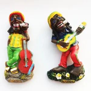 Special selling Jamaican guitarist's latest tourist souvenir ornaments 3D fridge magnets resin fridge magnets
