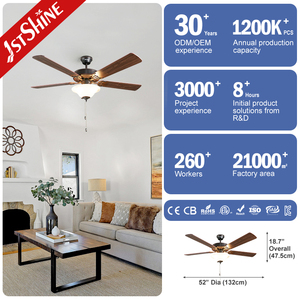 <span class=keywords><strong>Ventilateur</strong></span> de plafond LED 1stshine Classic 52 pouces 5 pales MDF <span class=keywords><strong>Ventilateur</strong></span> de plafond noir avec chaîne de traction - Product Image 3