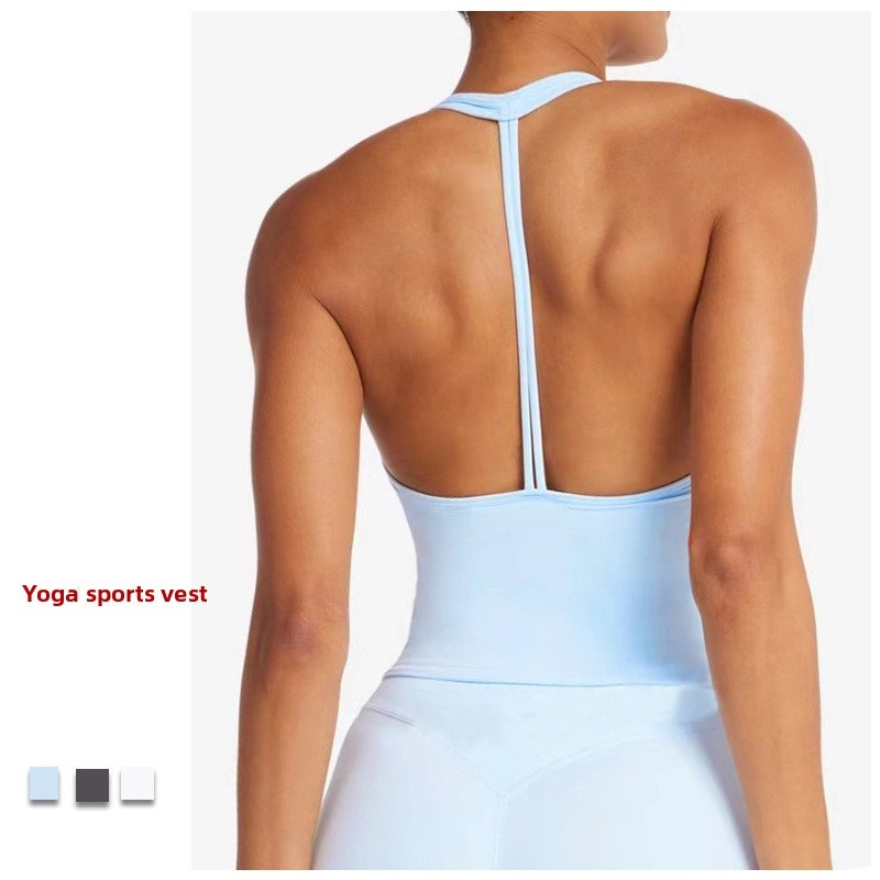 Shockproof Fitness Gym Bra Breathable Activewear Running Outdoor Sports Crop Tops Halter Neck Racer Back Yoga Vest Crop Tops