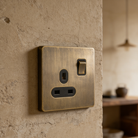 Enchufe británico de pared simple de 13A con interruptor integrado, 250V, certificado BS, toma de corriente doméstica