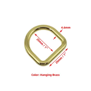 Handbag Hardware Shiny Bright 1 Inch Metal D Ring Custom Color Square D Ring Strap Rings 25mm Zinc Alloy Bags D Buckle Wholesale