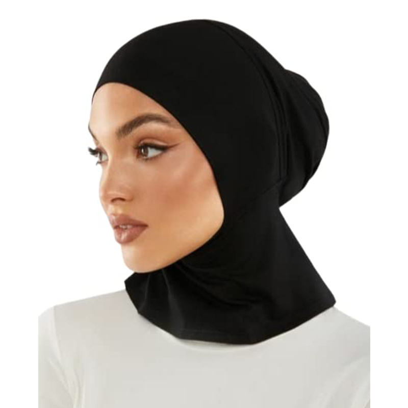 Al-Hijab - Muslim Hijab Cap Turban Stretch Hat Braid Hijab Inner Black Skin Grey Red Hijab Caps For Girls I420101781