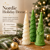 Bougie parfumée Père Noël pour sapin de Noël nordique, multi-styles, logo personnalisé, pour cadeau de Noël, vente en gros transfrontalière