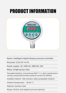 Prezzo economico Mpa Psi Unit Switching 0.5% Fs filettato Intelligent Digital Display pressostato Equipment