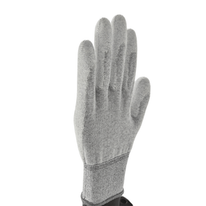 Guantes de trabajo industriales antiestáticos al por mayor de fábrica de China, guantes antideslizantes sin pelusa PU Palm Fit ESD para manejo de microchips - Product Image 3