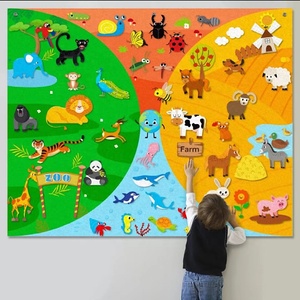 Jouets éducatifs en <span class=keywords><strong>feutre</strong></span> pour enfants Konig Kids Farm Animals DIY, jouets d'apprentissage sûrs, planche d'activités pour enfants, jouets Montessori 0-24 mois - Product Image 1