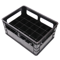 JOIN Caisse de transport en plastique maillée personnalisée pour bouteilles de vin, de jus et de bière, avec compartiments de rangement, capacité 24 bouteilles