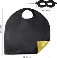 Cape de super-héros adulte jaune et blake velcro double couche en gros pour enfants Costume de fantaisie festive Ensemble de super-héros
