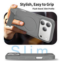 Coque de protection de luxe grise avec béquille pour iPhone 18 17 Pro Max, toucher soyeux, antichoc, étui magnétique personnalisé pour téléphone portable, vente en gros