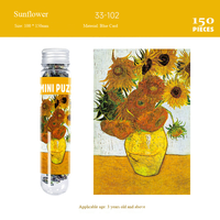 Offre Spéciale : Puzzle de poche en carton bleu de 150 pièces sur le thème de la célèbre peinture à l'huile de Van Gogh, idéal pour enfants et adultes