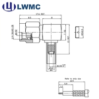 Connecteur RF LWMC SMA Mâle Coudé Droit à Sertir pour Câble RG316 1.60 Max Plaqué Or Commande en Gros