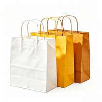 Sacs en papier kraft durables, biodégradables, écologiques, réutilisables, recyclables, personnalisables avec poignée, pour les courses, les aliments à emporter, usage quotidien
