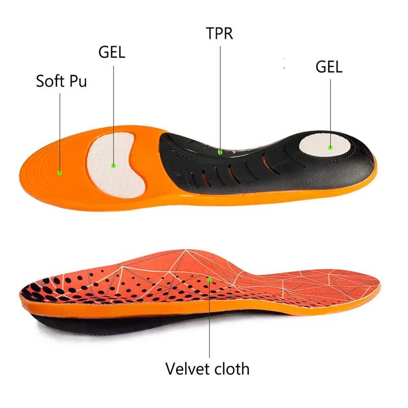 3Cm lengkungan mendukung sisipan ortopedi meringankan pijat kaki datar Plantar Fasciitis Orthotic sepatu sol