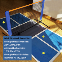 Set Net dan Mat Lapangan Pickleball Mini Indoor OEM ODM Logo Kustom Grosir Partai Besar MOQ Rendah untuk Pelatihan Olahraga Keluarga Supplier 5X3FT