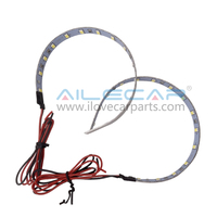 AILECAR 360 Devil Eyes Phare LED Monocouleur avec Anneau Lumineux Angel Eye et Capteur de Lumière à Arrêt Automatique 12V Projecteur 2.5-3.0 Pouces