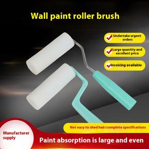 Pinceau à rouleau de peinture blanc à base d'eau de qualité industrielle de 4 pouces haute densité sans angle mort en polyester durable - Product Image 2