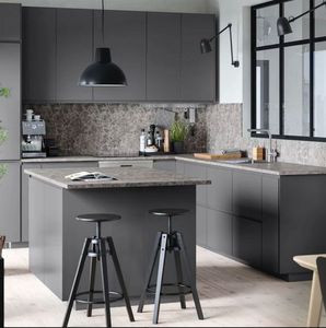 Mobili da <span class=keywords><strong>Cucina</strong></span> Modulari Moderni <span class=keywords><strong>in</strong></span> <span class=keywords><strong>Legno</strong></span> Massello Stile Shaker Nero con <span class=keywords><strong>Piano</strong></span> <span class=keywords><strong>di</strong></span> <span class=keywords><strong>Lavoro</strong></span> <span class=keywords><strong>in</strong></span> Marmo - Product Image 6