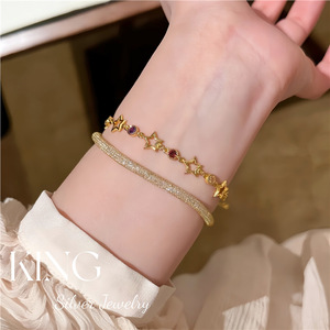 กำไลข้อมือรูปดาว King Silver Jewelry รุ่น S925 เงินแท้ชุบทอง ประดับคริสตัลรูปดาวห้าแฉก เหมาะสำหรับทุกเพศทุกวัย สวมใส่ได้ทุกวัน - Product Image 3