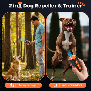 Dispositif anti-aboiement portable pas cher pour chiens, répulsif ultrasonique extérieur avec lampe <span class=keywords><strong>de</strong></span> poche - Product Image 2