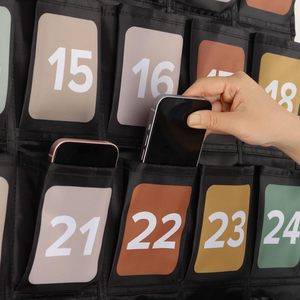 Cell Phone Holder Pocket Chart 36 <b>Numbered</b> Slots Hanging Organizer For Classroom Storage Behind <b>Doors</b> On Walls Rectangle Plastic - Product Image 3