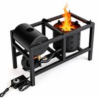 Chauffage à Huile Usagée avec Souffleur à Vitesse Variable, Sans Fumée, à Air Forcé, Flamme Réglable, pour Cuisson et Chauffage Intérieur/Extérieur