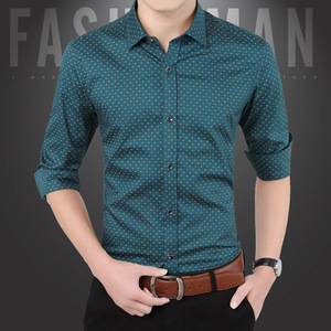 Chemises habillées pour hommes d'affaires, Chemise Chemise Homme Camisa Classic Fit Mens Long Sleeve Cotton Embroidered Business Shirt - Product Image 1