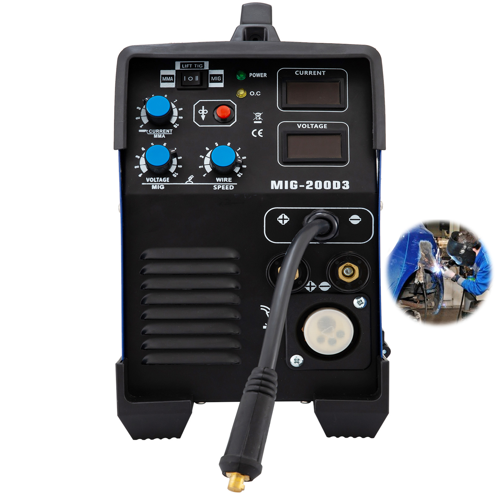 Заводская Сварка MIG/TIG/Stick 3-в-1 инверторный сварщик 200A новое состояние для Mig Welder 220V Users