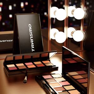 Palette de fards à paupières en gros, emballage personnalisé, palette de fards à paupières 4 couleurs avec miroir - Product Image 2