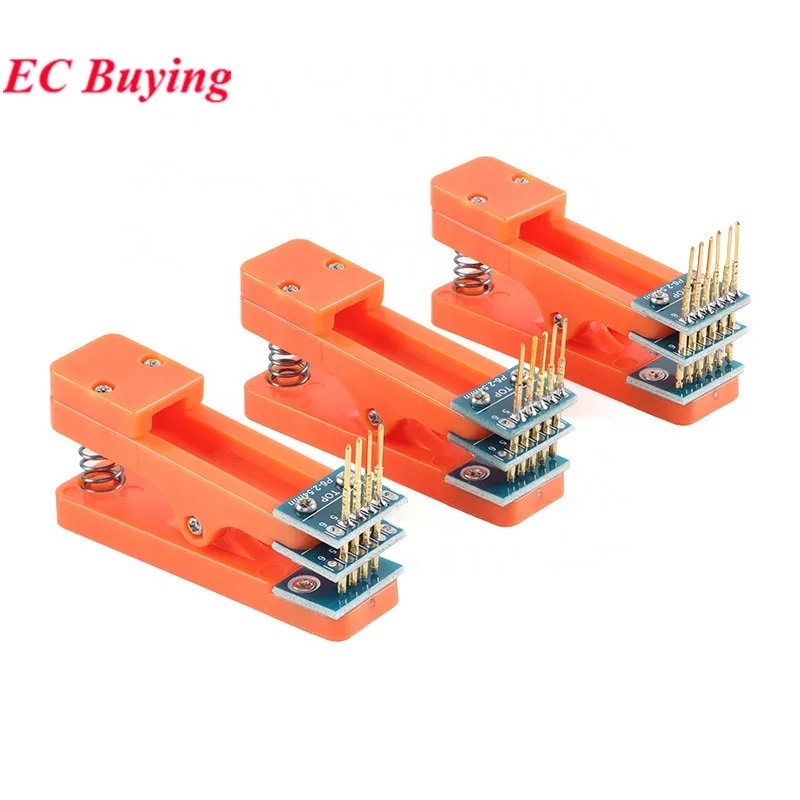 Pince Pogo Pin PCB 6P 2.0mm Rangée Unique – Clip Test Programmation EEPROM SPI Flash Sans Soudure