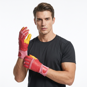 Professional Training <b>Game</b> Use Baseball Batting Gloves Cowskin Leather Custom Logo Breathable Lightweight Durable Right-Left - Product Image 1