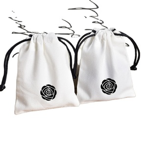 Wholesale Eco Friendly Promotion <b>Personalised</b> Custom Organic Cotton Jewelry <b>Gift</b> Pouch Canvas Drawstring <b>Bag</b> - Product Image 1