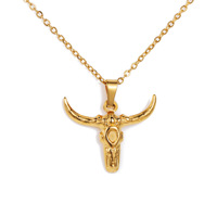 Collier Pendentif Tête de Taureau Style Ethnique Indien pour Homme, Plaqué Argent Antique, Personnalisé, Acier Inoxydable, Turquoise, Vente Transfrontalière