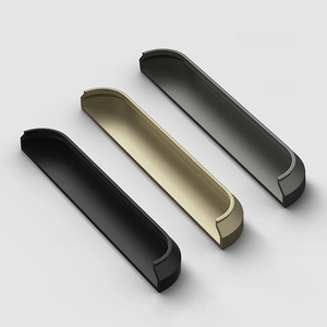Luxury Rounded Arc Single-Side Recessed Slot Hidden Aluminum Pull Handles for Wardrobe <strong>Doors</strong> Cabinet <strong>Doors</strong> Drawers - Product Image 5