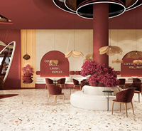 Banquettes de restaurant modernes personnalisées de haute qualité avec éclairage LED, étanches, écologiques, vente directe d'usine - Design intérieur 3D en gros