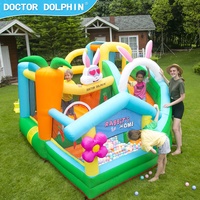 Pièces détachées, médecin et dauphin, nouvelle mode, lapin mignon, château gonflable, maison avec deux cerceaux, fabrication en chine