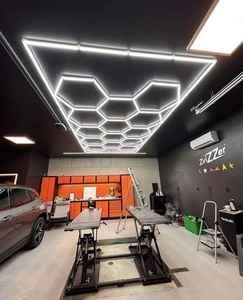 ポータブル100-240V LED六角形ライトコールドホワイト発光防水ガレージ機械ワークショップライト - Product Image 2