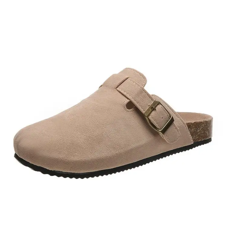 2022 Mannen En Vrouwen Lederen Indoor Outdoor Slippers Muiltjes Bio Teen Kurk Klompen Glijbanen Met Comfort Boog Ondersteuning Binnenzool Voor Paar