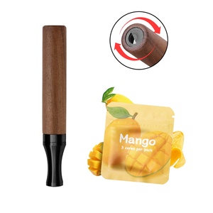 Inhalateur nasal portable en bois de séquoia, rechargeable, aux huiles essentielles naturelles, avec coton, aide à l'arrêt du tabagisme, en forme de pendentif/bâtonnet - Product Image 1