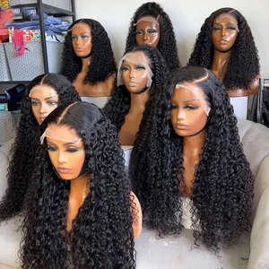 Raw Brazilian 250 densitas 40 inci HD gelombang dalam renda depan Wig 13x4 renda depan rambut manusia keriting lurus Jerry keriting gelombang alami - Product Image 5