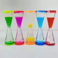 Flotteurs à écoulement inverse en acrylique tournant sablier de sable coloré écologique minuterie de sable liquide pour articles de jeu