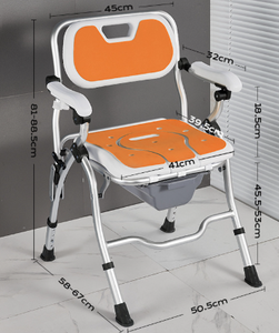 Silla cómoda de baño para ancianos para ducha inodoro sin ruedas suministros de terapia de rehabilitación - Product Image 1