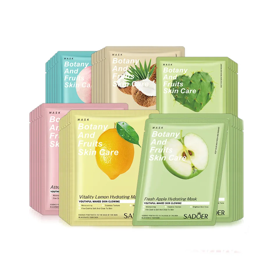 OEM ODM SADOER Organic fruit plant extract skin care mascarillas facial Korean cuidado de la piel moisturizing facial mask